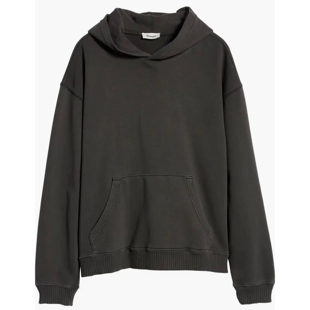 Elwood Core Oversized Organic Cotton Hoodie Brushed Terry Gray Adult Size Small